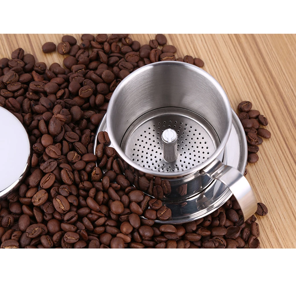 1pc Pot Stainless Steel Vietnam Coffee Maker Drip Filter Maker Brewer 7.5cm