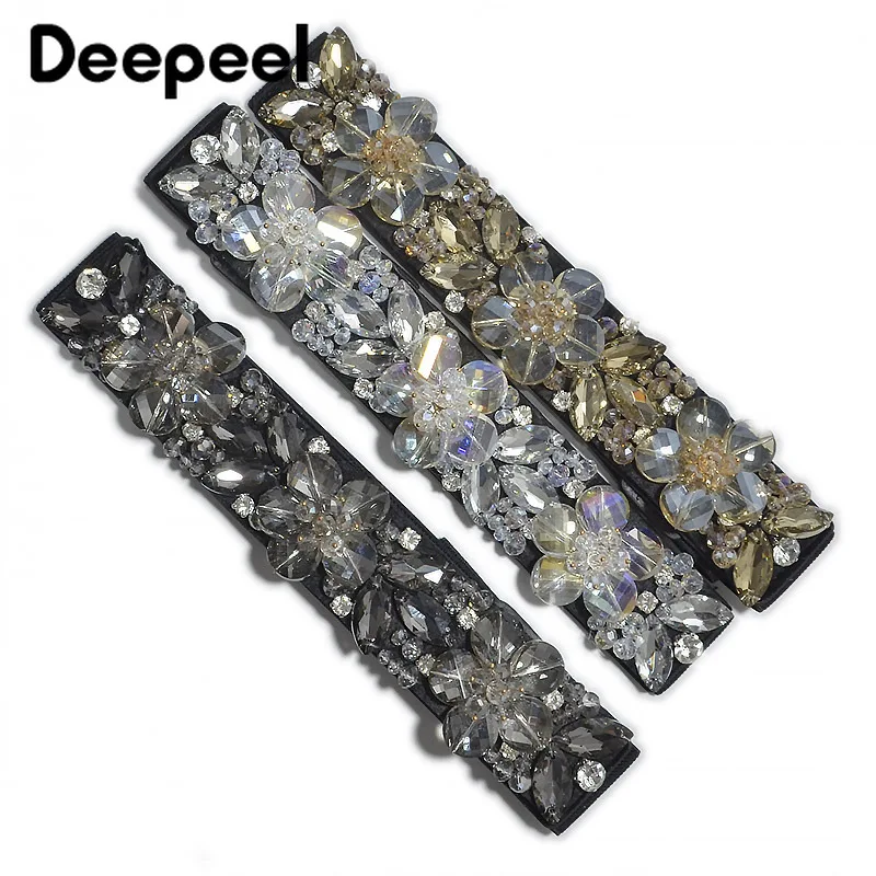 Deepeel 1 шт. модные стразы пояс-кушак дикий эластичный цветок женщина Мозаика Кристалл широкий пояс пальто вниз украшения одежды