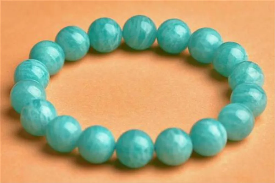 

100% 11mm Genuine Green Natural Amazonite Gemstone Bracelets For Women Men Stretch Crystal Round Bead Bracelet Drop Shipping