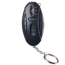 10 шт./партия 3 в 1 многофункциональный брелок для ключей цифровой ЖК-анализатор алкоголя тестер дыхательный Алкотестер с фонарь, таймер, Розничная коробка