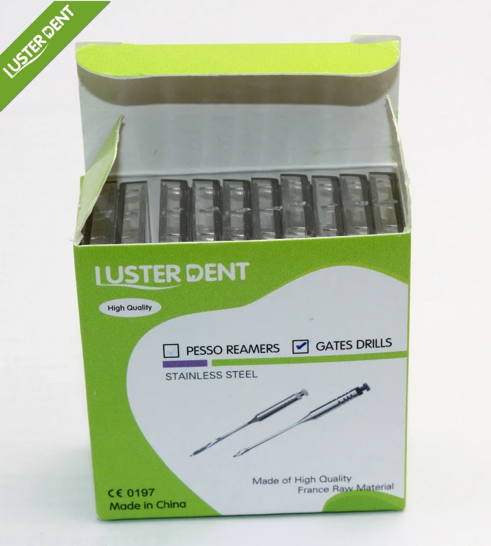 60 pcs Size 1 6 length 28mm Lusterdent Dental Gates Drills France Raw