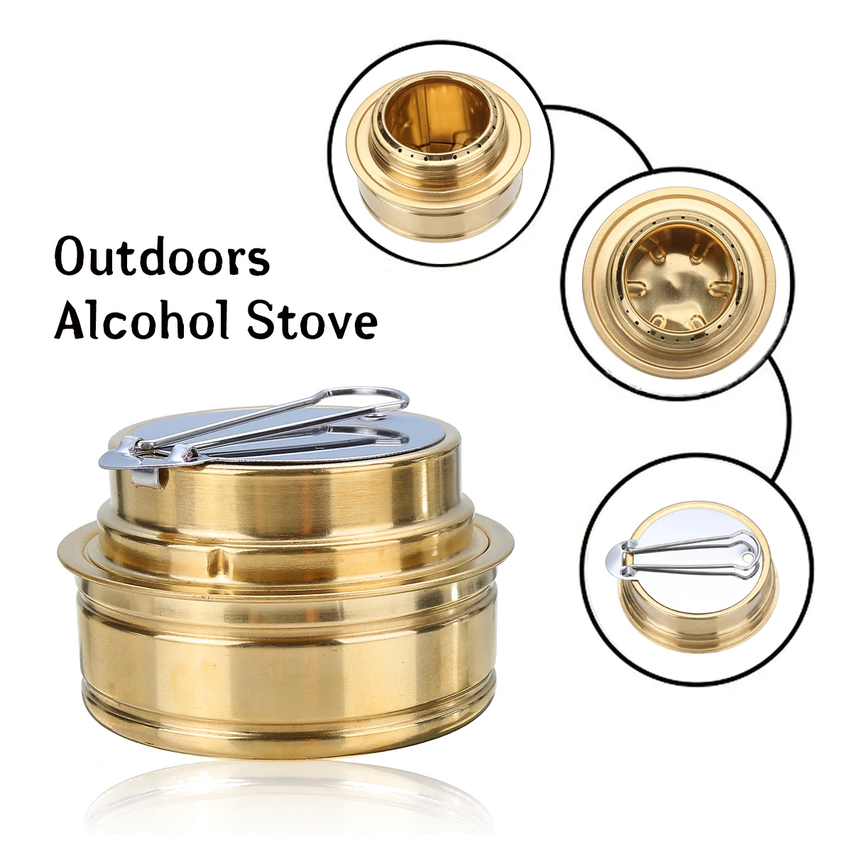 Outdoor Camping Picnic Stove Mini tiny Combustor Copper Alcohol Stove