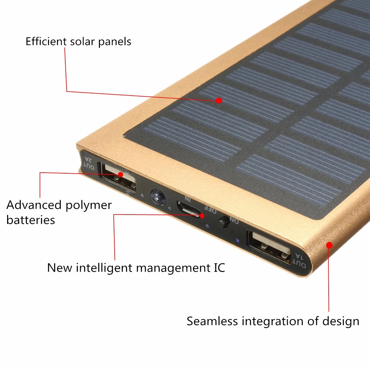 Kinco 8000mAh Ультратонкий Солнечный аккумулятор зарядное устройство для планшетов смартфон
