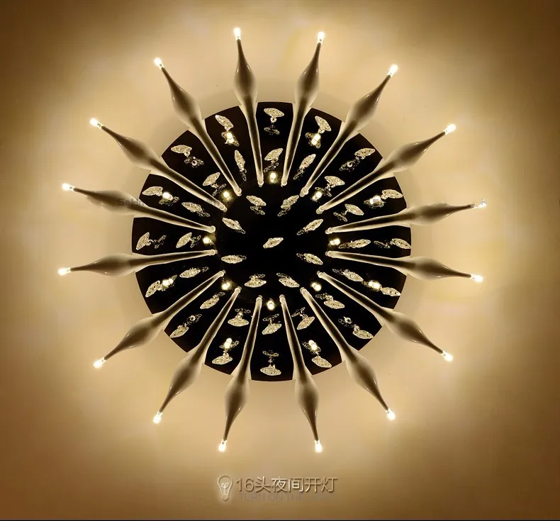 LED 30 Вт swan 16 light потолочный светильник современный кристалл светодио дный/LED хром металл заподлицо 110 В-240 v Размер: 100*100*35 см