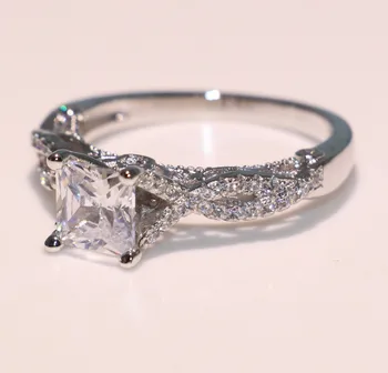 

Size 5-10 choucong Unique Luxury Jewelry 925 Sterling Silver Princess Zirconia Square CZ Eternity Women Wedding Band Ring Gift