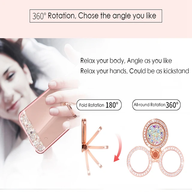 Luxury rhinestone case cover for xiaomi 8 Redmi Note 5 4X 4A mi phone case for xiomi xiami xiao mi A2 Mi 6 Max 3 Girls with Ring