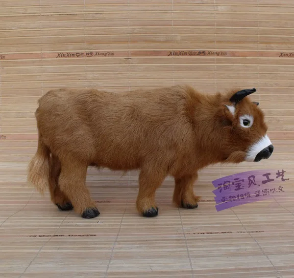 

new simulation standing cow toy polyethylene & furs brown cow doll gift about 25x7x23cm 2434
