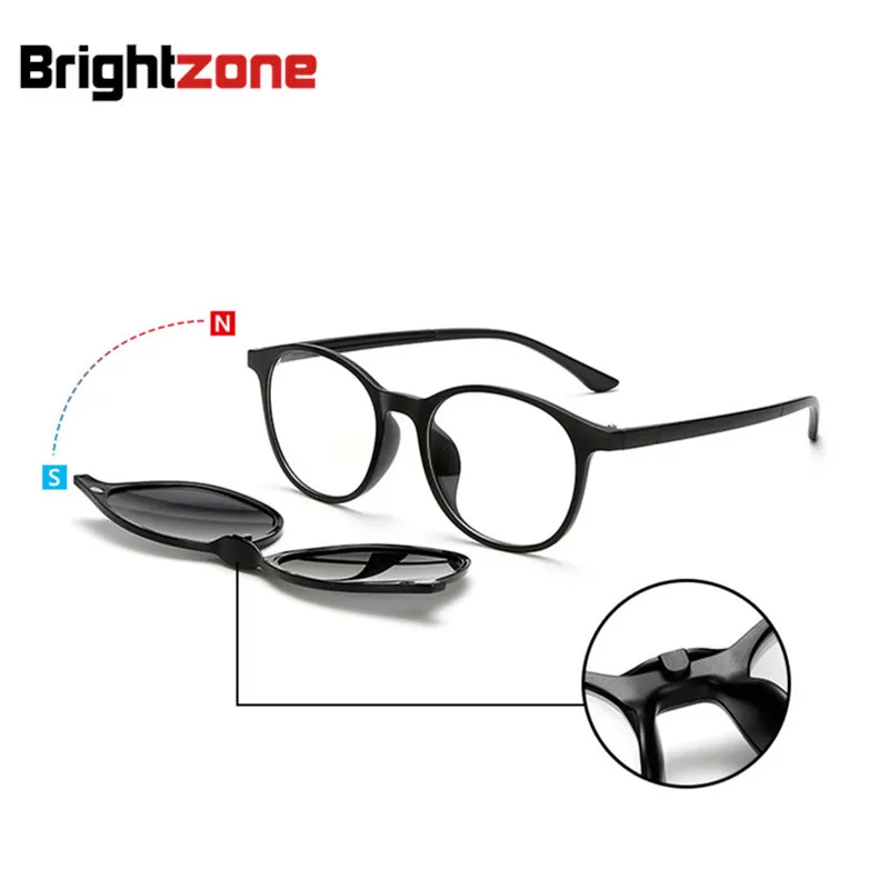 

Fashion Spectacle Frame Men Women With 5 Pieces Clip On Sunglasses Polarized Magnetic Glasses Male Driving Myopia Optical Frame
