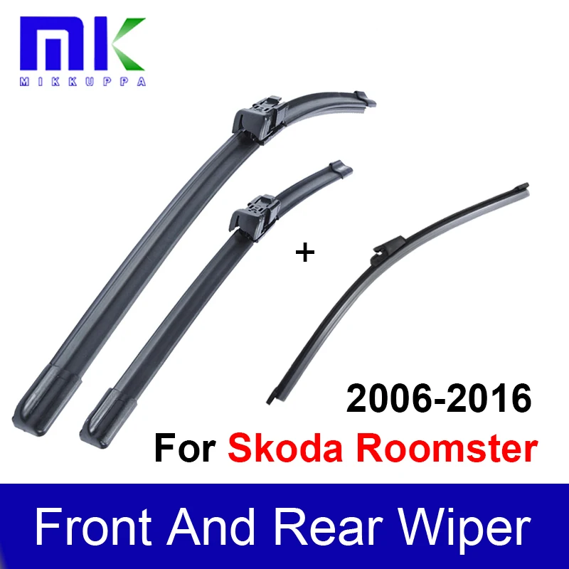 

Front and Rear Wiper Blade For Skoda Roomster 2006 2007 2008 2009 2010 2011 2012 2013 2014 2015 2016 Windshield Wiper Auto Car