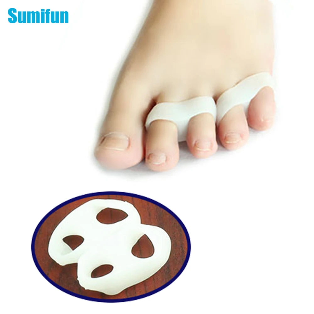 2Pcs Silicone Gel Toe Finger Separator Feet Care Braces Supports Tools