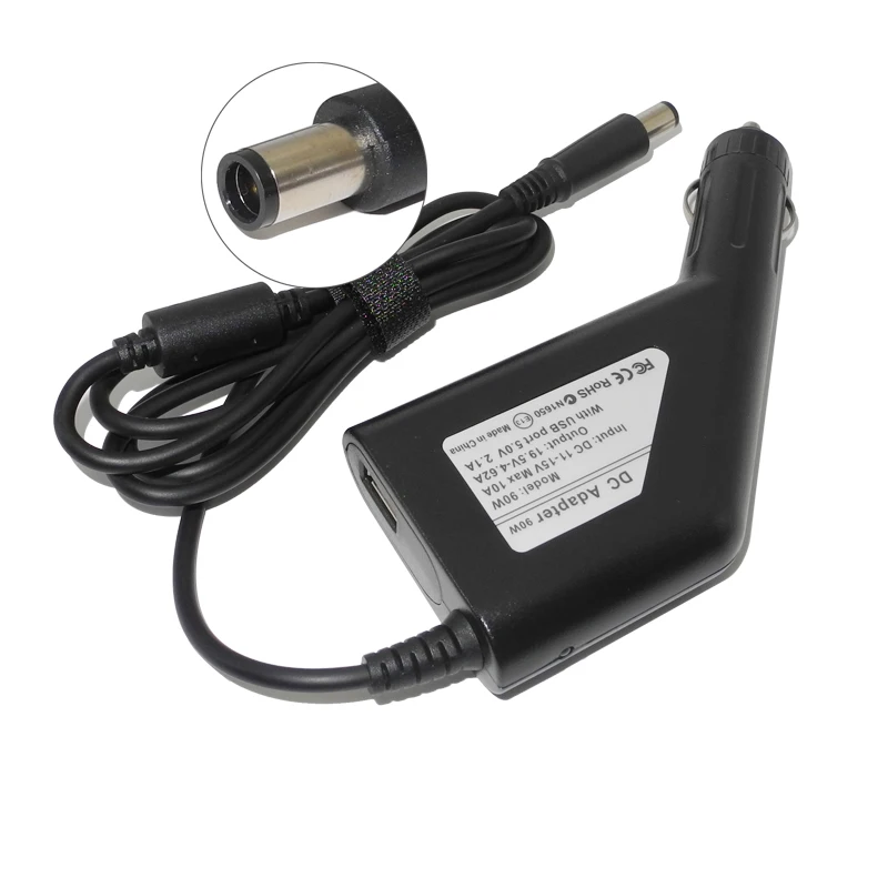 Best Laptop DC Power Car Adapter Charger 19V 4.74A 90W + USB Port for