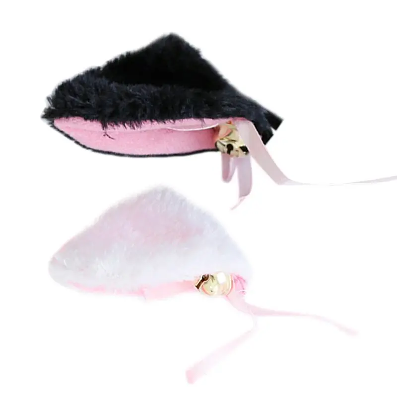 

2Pcs/Pair Women Girls Night Party Cute Fluffy Plush Fox Cat Ears Hair Clips With Jingle Bell Bowknot Decor Duckbill Hairpins