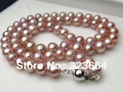 

9-10 mm Real Purple Pearl Ball Clasp Necklace