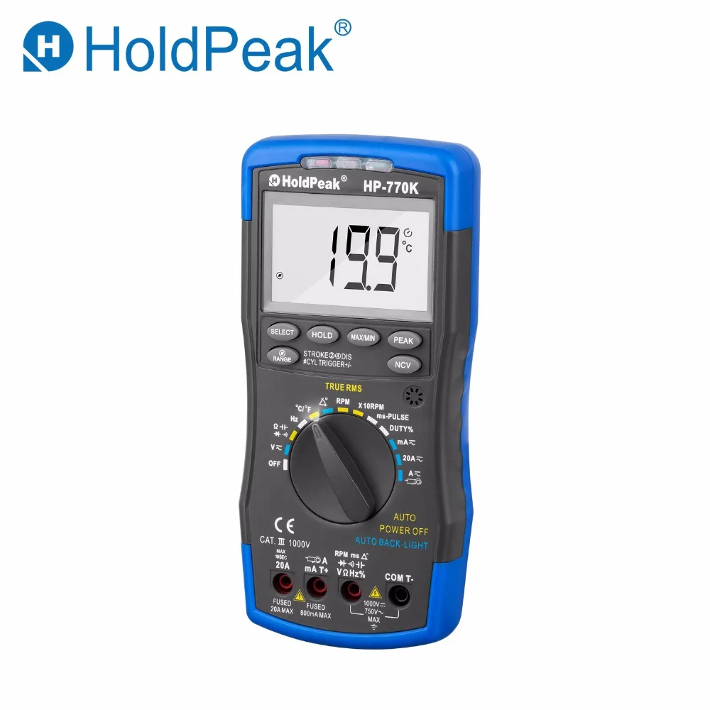 

Multimetro HP-770K Digital Automotive Multimeter car Engine Analyzer Hanhold Tester Diode/HFE/NCV/Continuity Buzzer Measuri Tool