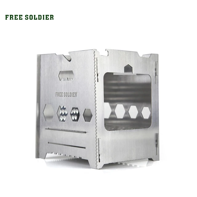 FREE SOLDIER camping hiking wood stove outdoor cookware multifunctional portable camping stove firewood stove Stainless steel