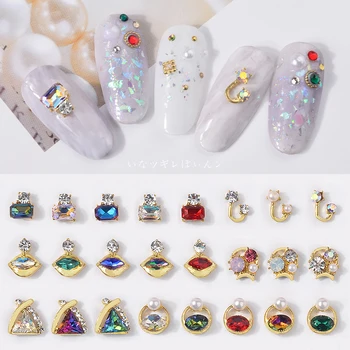 

10pcs 3D Rhinestones DIY Gems New Charming Mix Nail Art Decoration Geometric Jewelry UV Gel Crystal Glitter Sequins nail art