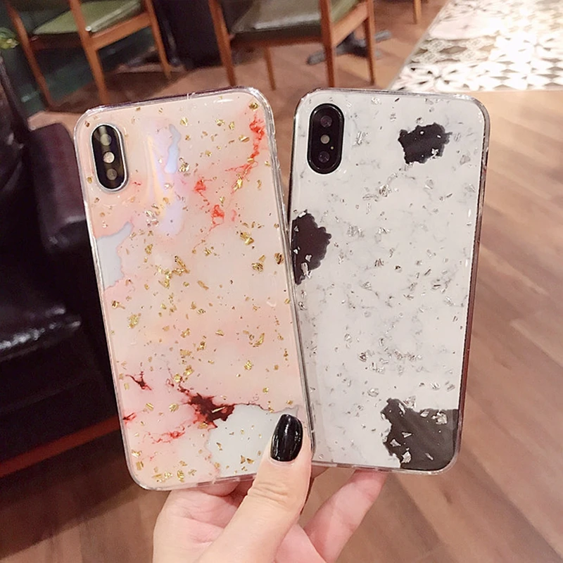 OLLIVAN Marble Phone Cases For iPhone 7 8 6 s Plus X Luxury Bling Glitter Silicon Case For iPhone 6 6s Plus Soft TPU Cover Funda (19)