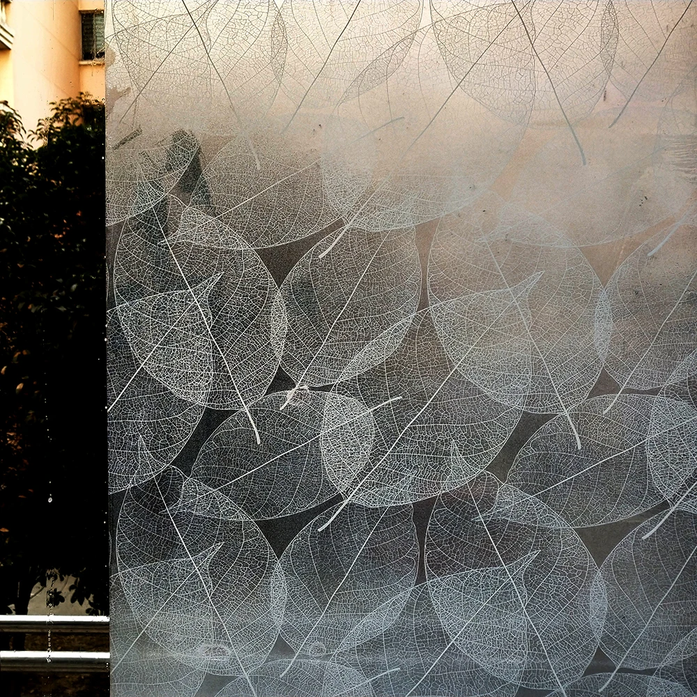 Decorative Window Film White Leaves (23.6in X 6.55ft) 60*200 cmin