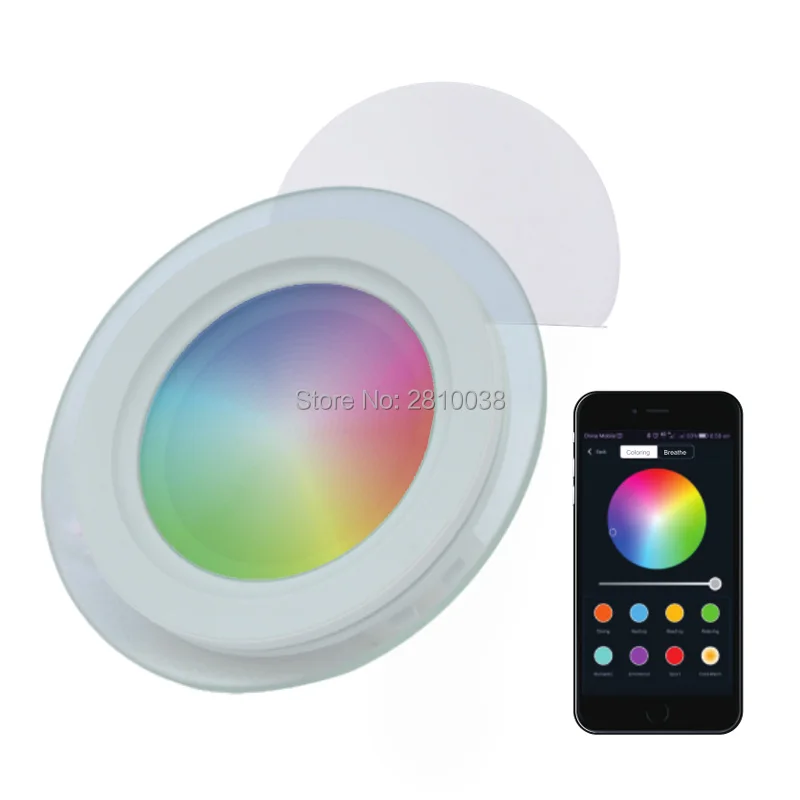 

20pcs/lot High brightness Smart LED panel light intelligent dimmable downlight Round shape Bluetooth 4.0 ceiling recessed lamps