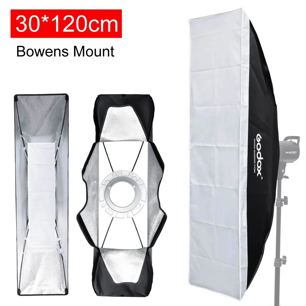 

Godox Collapsible Rod 30 x 120cm 12" x 47" Softbox Bowens Mount Speedring for Strobe Flash Lighting