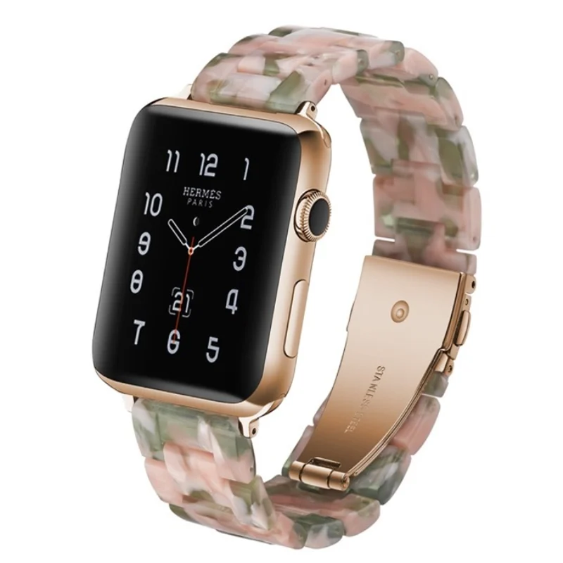 Ремешок полимерный для Apple Watch Band Series 1 2 3 модный со складной пряжкой подарок смарт