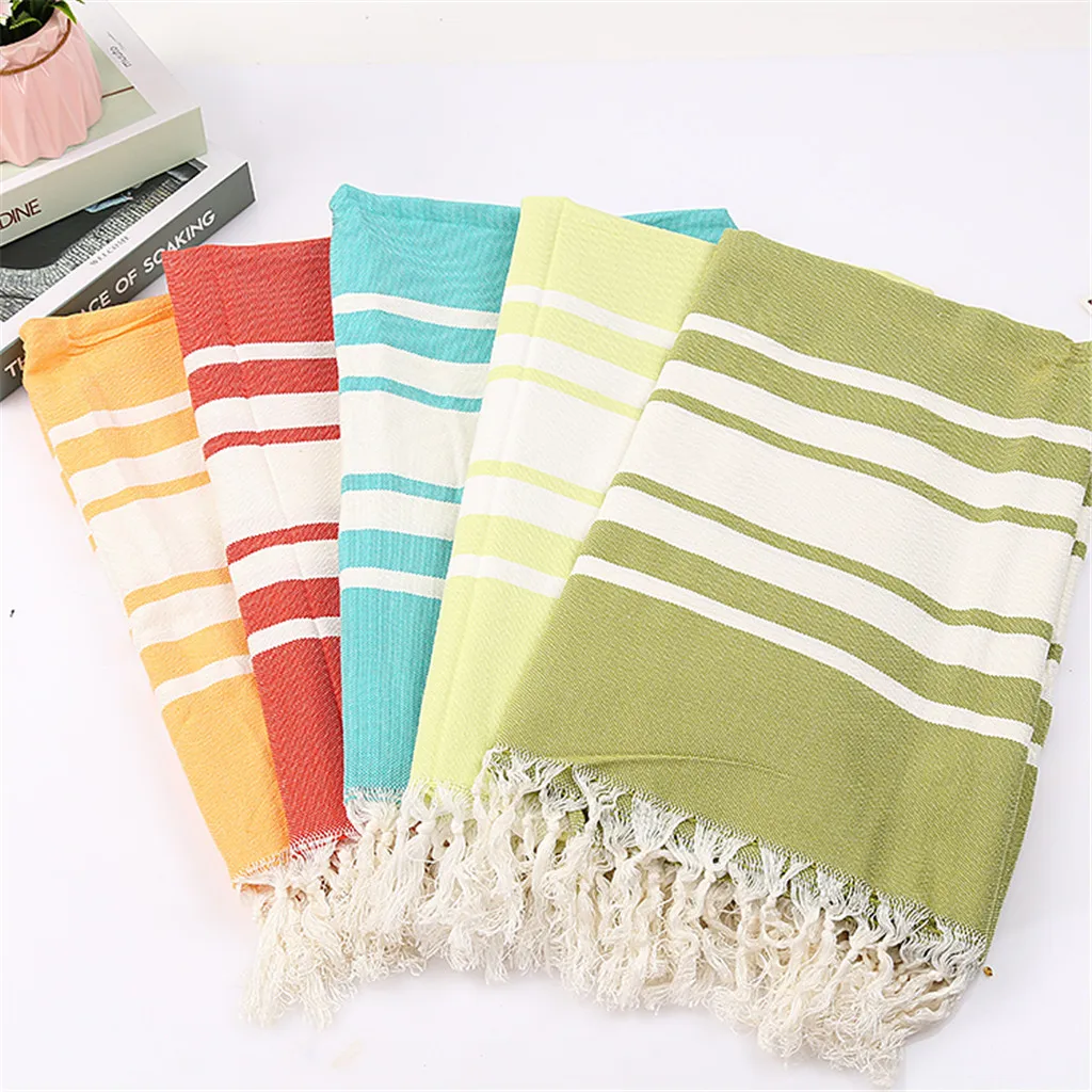 

Tassel Jacquard 100x180cm Towel Turkish Cotton Bath Towel Outdoor Practical Beach Towel Dyeing Creative Home Textiles#G25