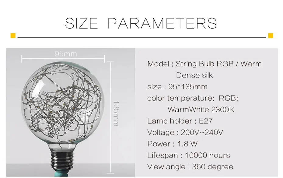 3D Светодиодная лампа Эдисона, ретро красочная E27 AC110V 220V для дома фестиваль Стекло лампада теплый белый рождественские украшения rgb арт светильник лампочка