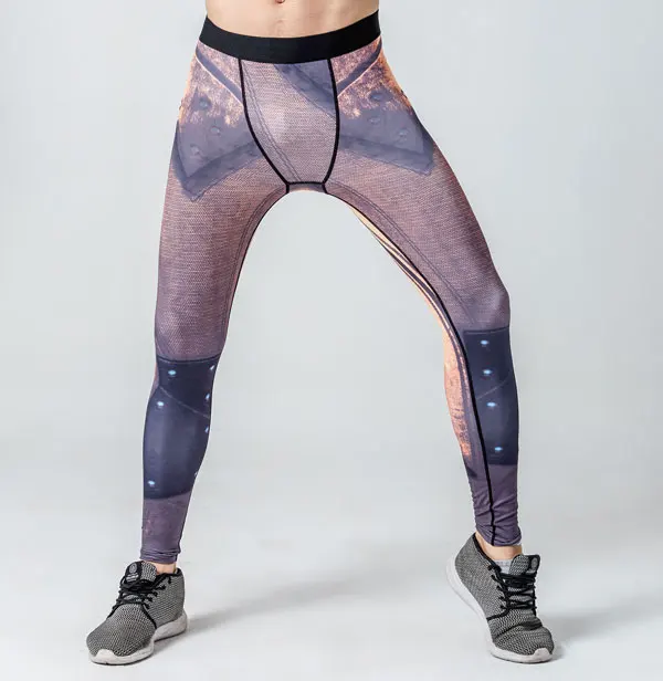 Comprar Iron Man 3D impreso Leggings hombres capitán americano patrón compresión mallas pantalones 2017 pantalones de chándal flaco pantalones de Fitness Masculino