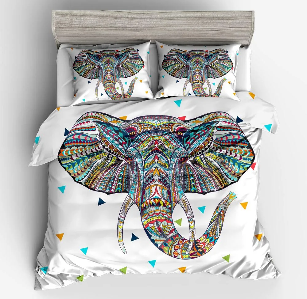 2/3 Pieces 3D Elephant Bedding Set Bohemia twin full queen King Duvet