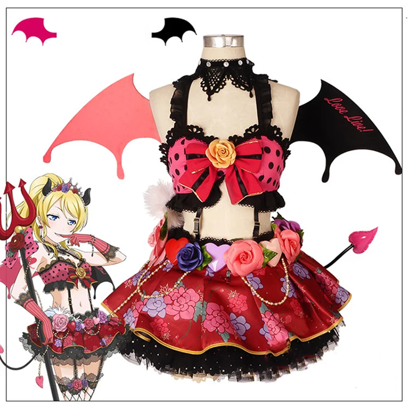 ROLECOS Anime Love Live! All Characters Cosplay Costumes Little Devil Arousal Kousaka Honoka Minami Kotori Cosplay Dresses