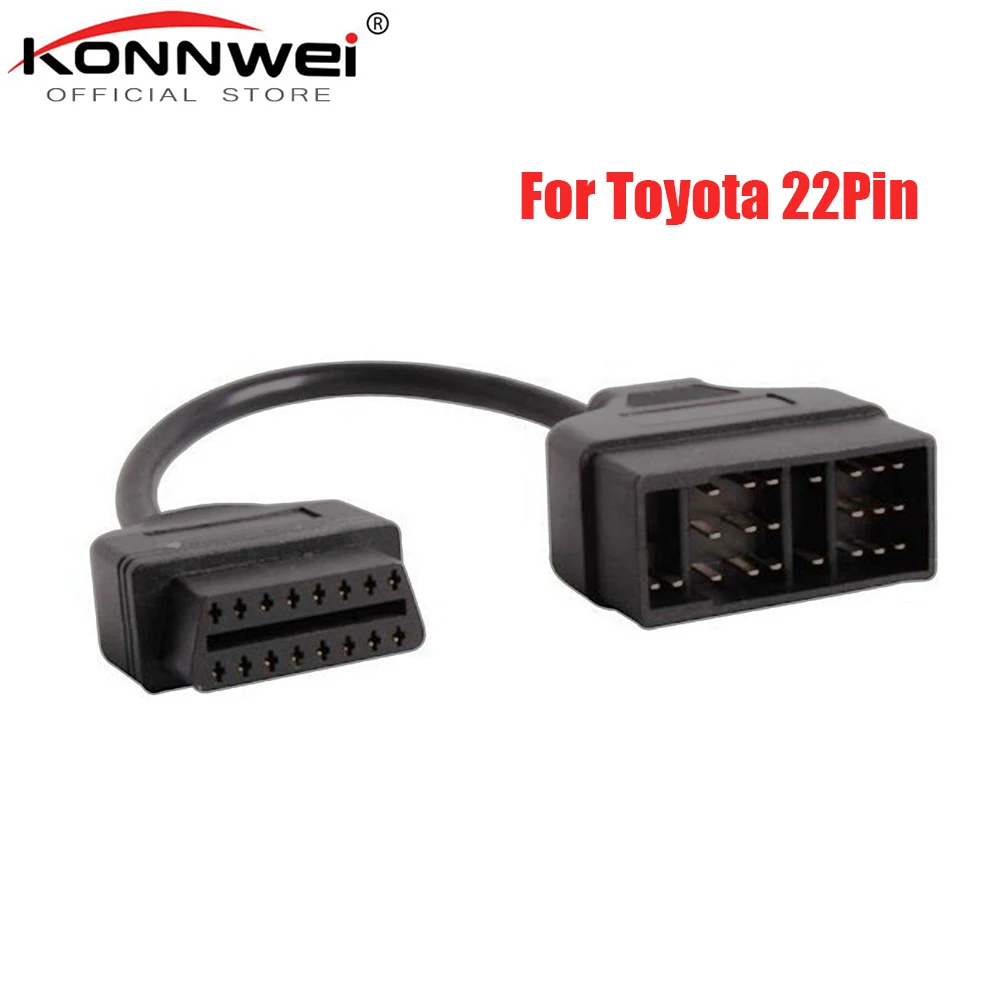 

5PCS OBD2 Cable Adapter for Toyota 22Pin to 16Pin OBD Adapter to OBDII Connector for Toyota 22 Pin ODB2 Cable for TOYOTA Corolla