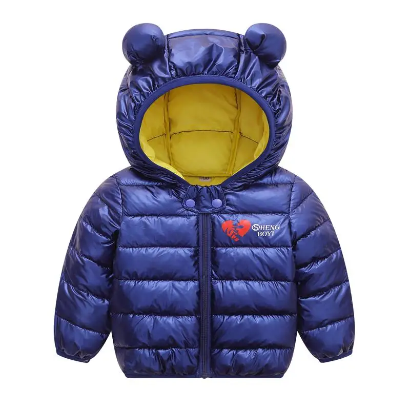 Infant Jacket Autumn Winter Baby Girls Jacket For Baby Coat Kids Warm Hooded Outerwear For Baby Boys Clothes Newborn Jacket - Цвет: Navy blue