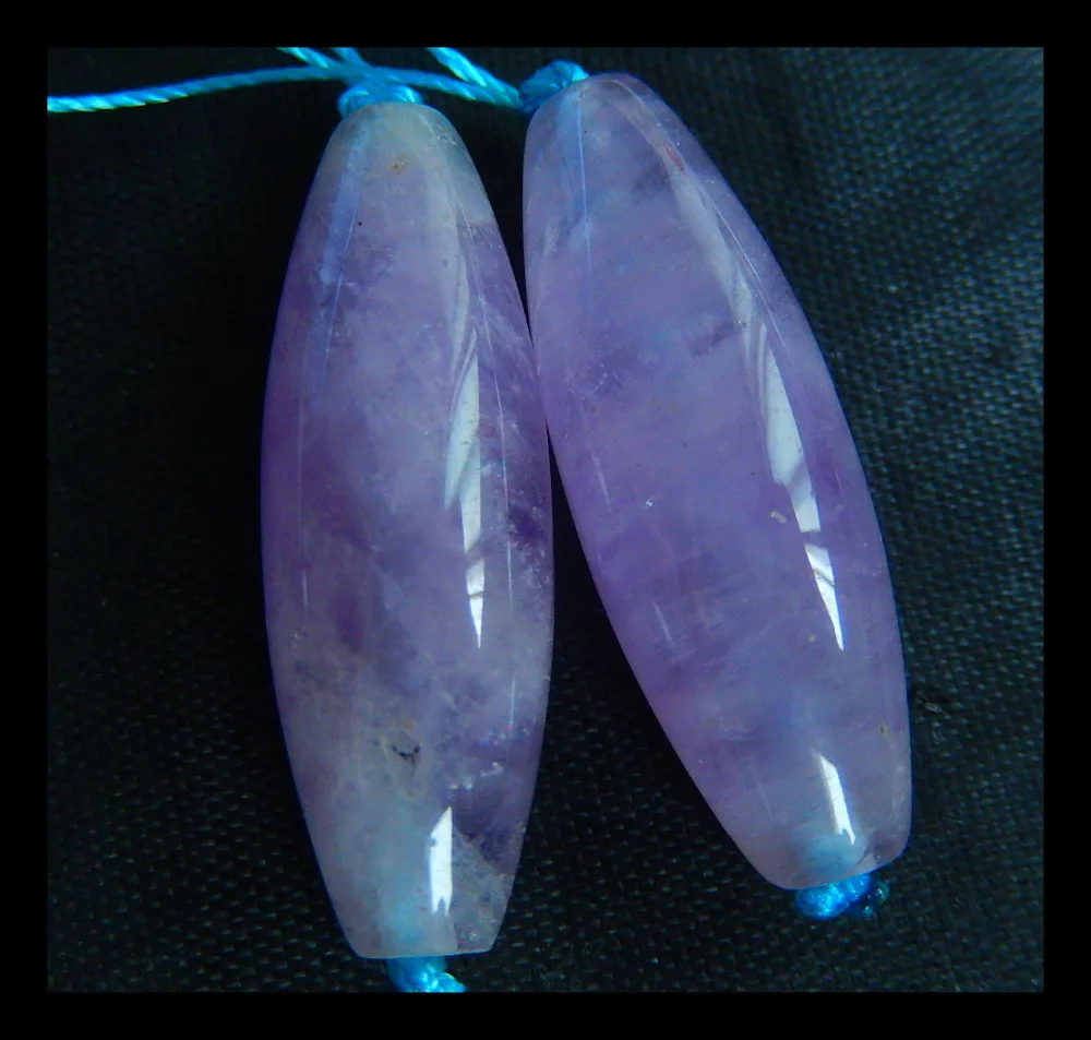 

Natural Stone Amethyst Earrings 30x10mm 9.04g Semiprecious Stone Earring Fine Jewelry Accessory