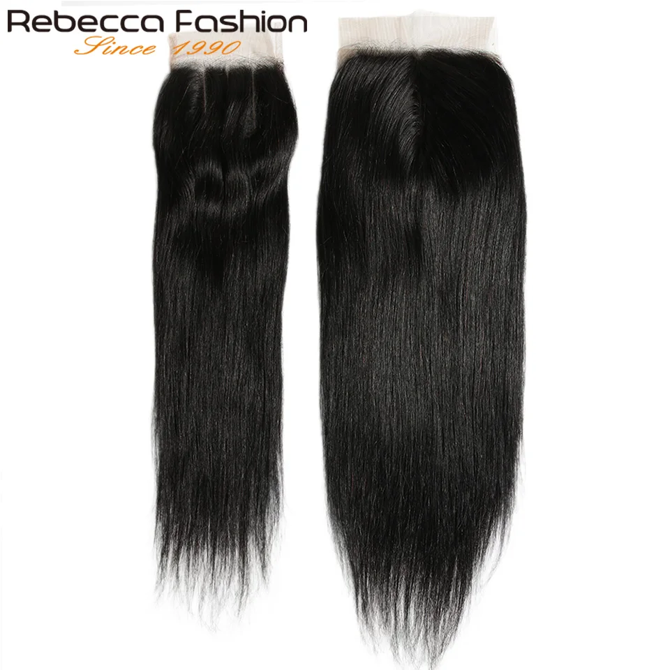 

Rebecca 5*6 Lace Closure Peruvian Straight Human Hair Lace Closure Swiss Lace Closure T Deep Part Lace Closure With Baby Hair