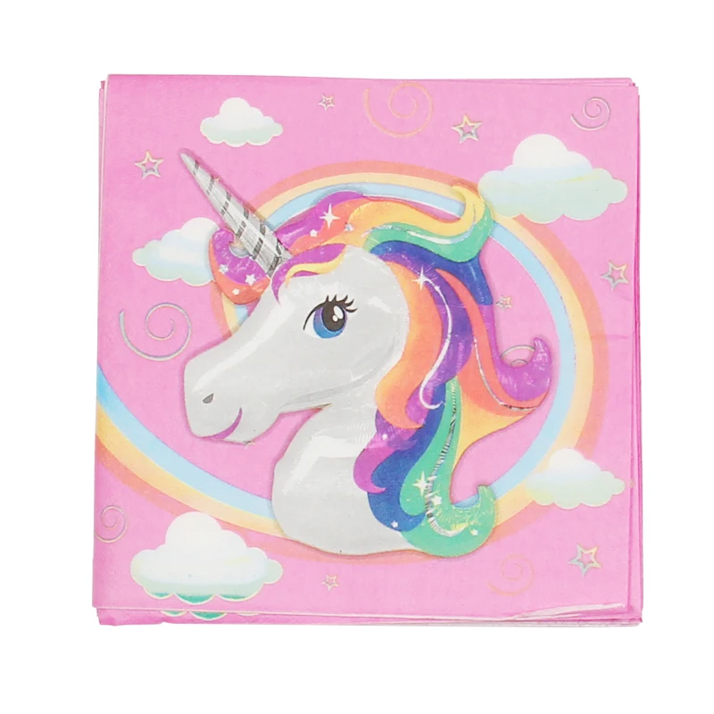 

20pcs/lot Unicorn napkins kids birthday party supplies unicorn paper napkins baby shower unicorn theme tissue