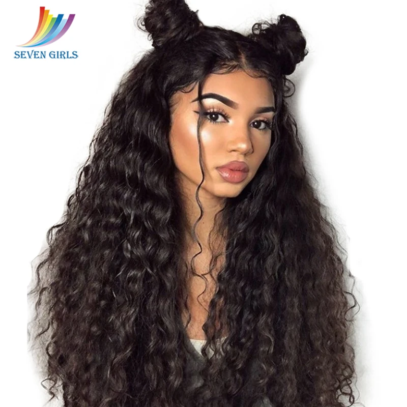

Sevengirls Loose Deep Wave Malaysian Natural Color Full Lace Human Hair Wigs With Baby Hair 100% Virgin Human Hair For Women