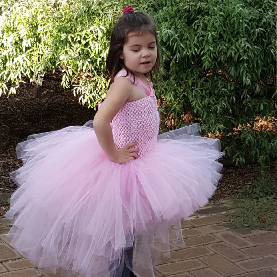 Gorgeous Light Pink Girls Tutu Dress for Photo Shoot Birthday Party Wedding Kids Dress up Costume Pink Fancy Ball Gown (6)