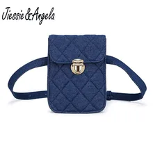 Jiessie& Angela Для женщин джинсовая сумка талии моды талии пакеты телефон Чехол Сумки поясная Сумка Поясная Сумка дорожная поясная