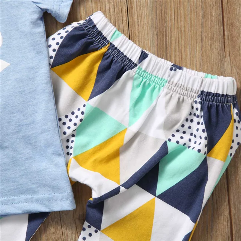 2 шт.! Хлопок для новорожденных Одежда для маленьких мальчиков футболка с короткими рукавами Топы + длинные леггинсы стрелка комплект одежды