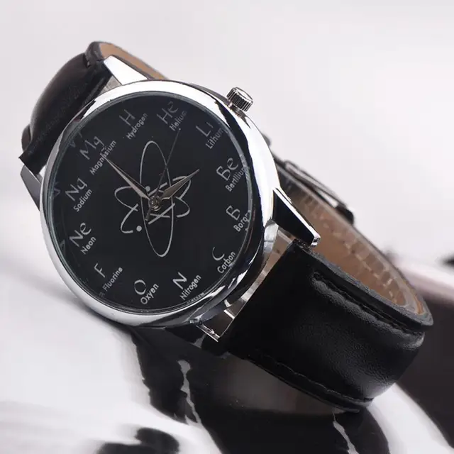Relogio Feminino 2018 Fancy Unisex Chemical Element Leather Band Analog Alloy Qu Relogio Feminino 2018 Fancy Unisex Chemical Element Leather Band Analog Alloy Qu