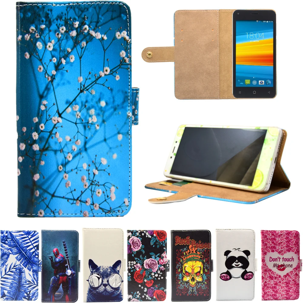 

PU Leather Phone Case Cartoon Cases Flip Wallet Stand Cover for DEXP Ixion M545