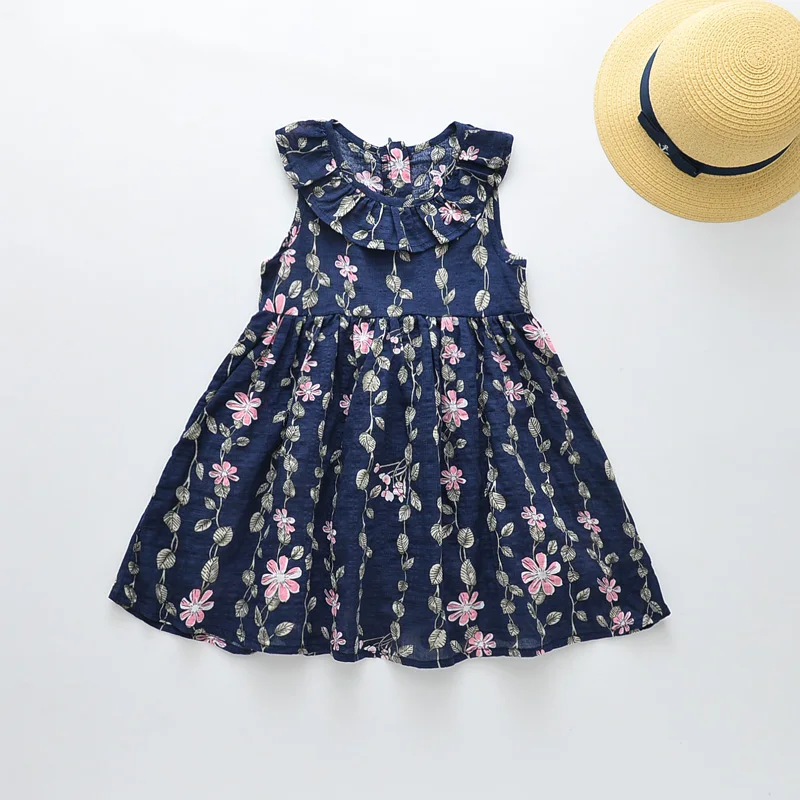 Cotton Dresses For Girls Summer Floral Dress Princess Toddler Cotton Party Ruffle Dress Children