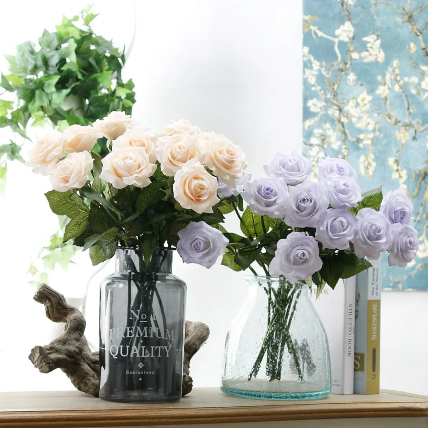 Rose Artificial Flower Bouquet wedding flowers silk peony home party decor  (129)