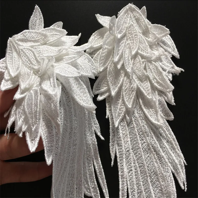 SASKIA 1 пара 3d ангельские нашивки крылья для женской одежды вышивка патч-мотив аппликация швейная одежда аксессуары Diy черный белый