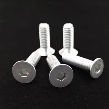 

M3 M4 M5 Hex socket Screw Flat head Screws Countersunk Machine Bolts Aluminum alloy 100Pcs