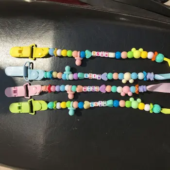 

11Baby Pacifier Clips holder Pacifier Chain Colourful Beads Dummy Clip Nipple Holder soother holder for baby Kids Toddler