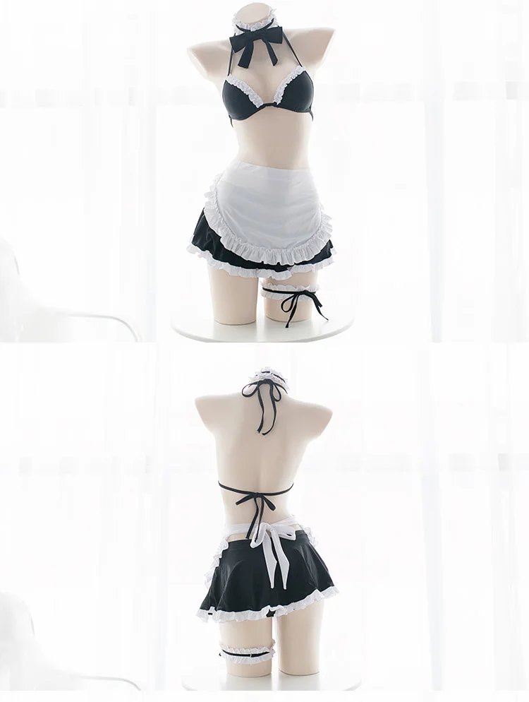 Юбка горничной ожерелье ноги кольцо женские милые Аниме костюм горничной белье ЛОЛИТА японская школьная форма