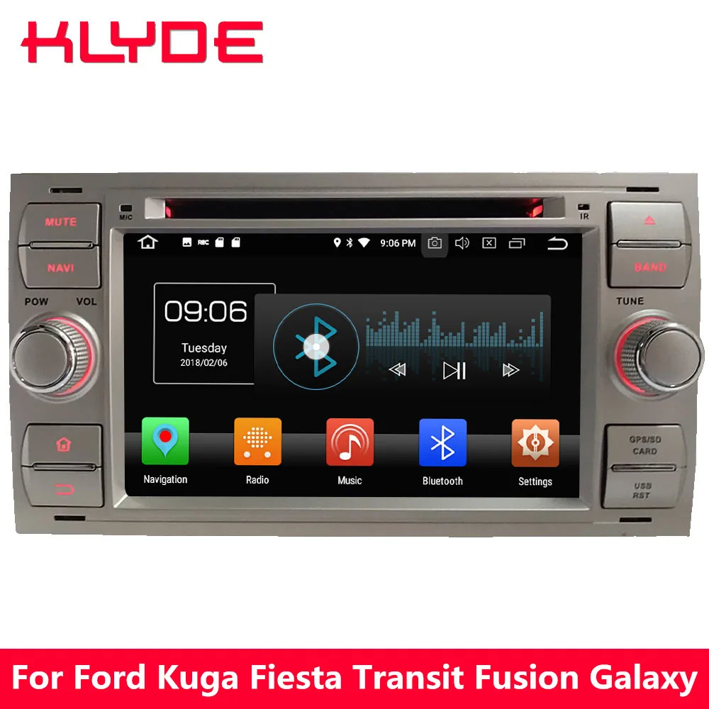KLYDE Восьмиядерный 4G wifi Android 8,0 4 GB ram автомобильный dvd-плеер стерео для Ford Focus Mondeo Kuga Fiesta Transit C-MAX Galaxy S-MAX