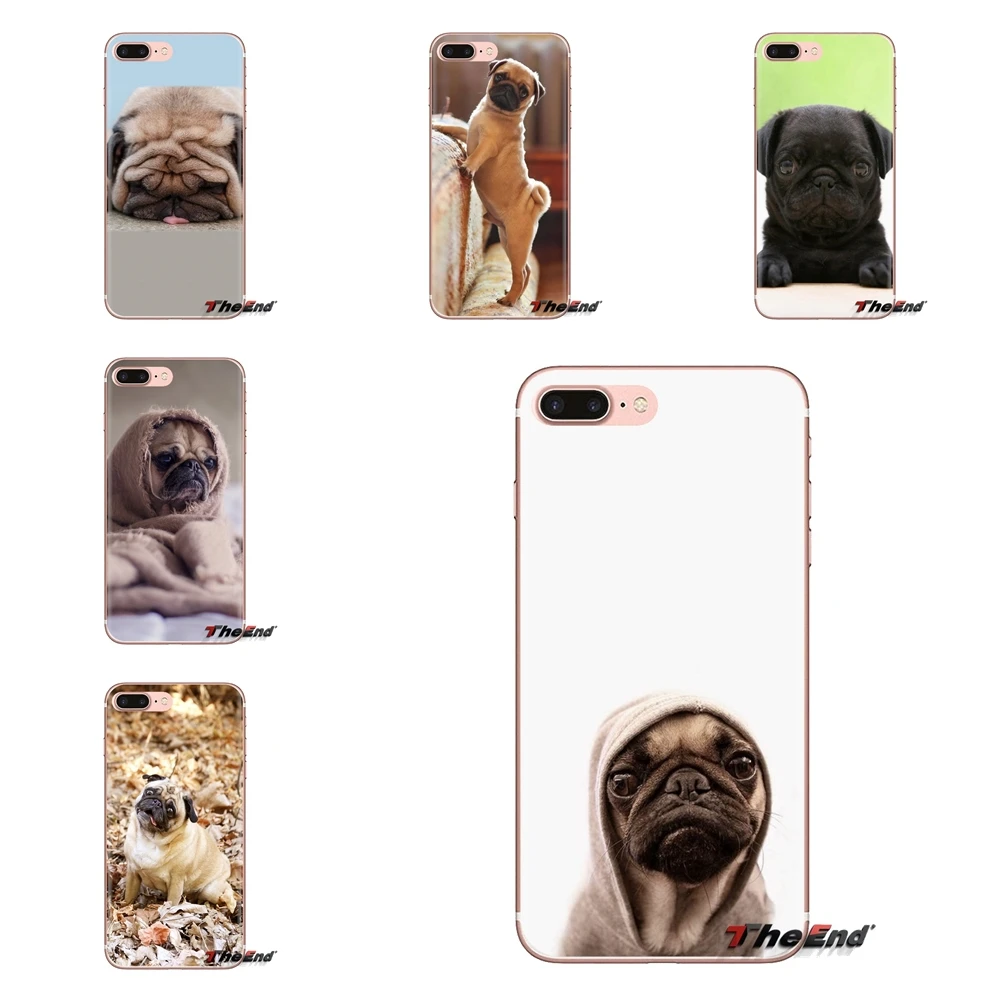 

For Huawei Mate Honor 4C 5C 5X 6X 7 7A 7C 8 9 10 8C 8X 20 Lite Pro Soft Transparent Cases Covers Cute Pug Dog HD Wallpapers