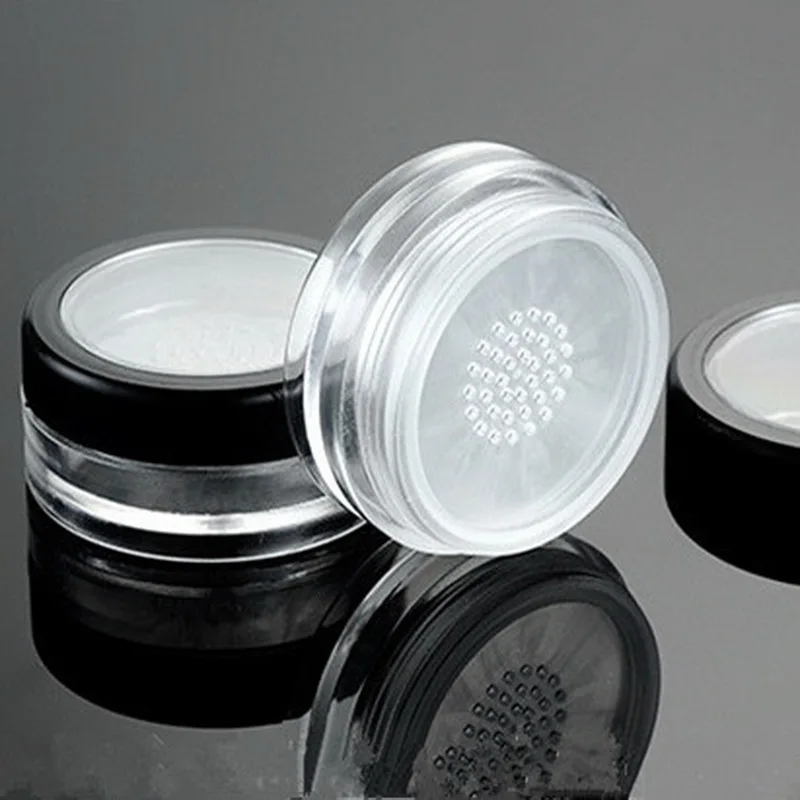 10pcs/Lot 10g Black Clear Cap Loose Powder Compact With The Grid & Lid PP Powder Jar Packing Container Empty Powdery Cake Box walk in shower wall black 90x195 cm clear esg glass